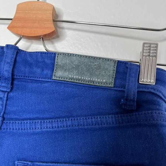 Victoria Beckham Womens Colbalt Blue Mide Rise Skinny Jeans Size 25 designer - Picture 9 of 13